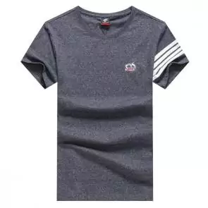 shark hommes t-shirt polo shirt summer circular collar stripe paul shark gray